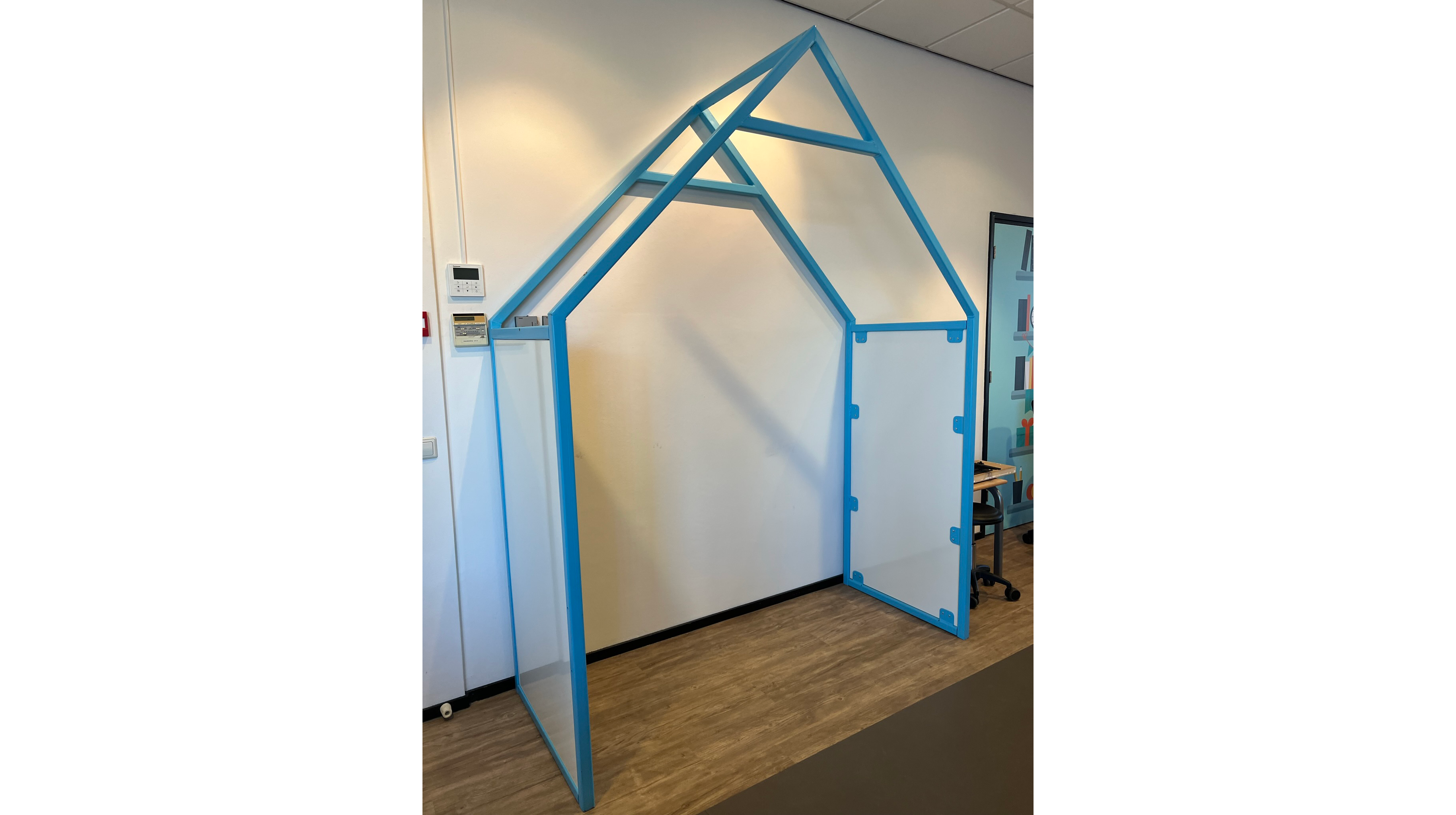 Huisje, blauw