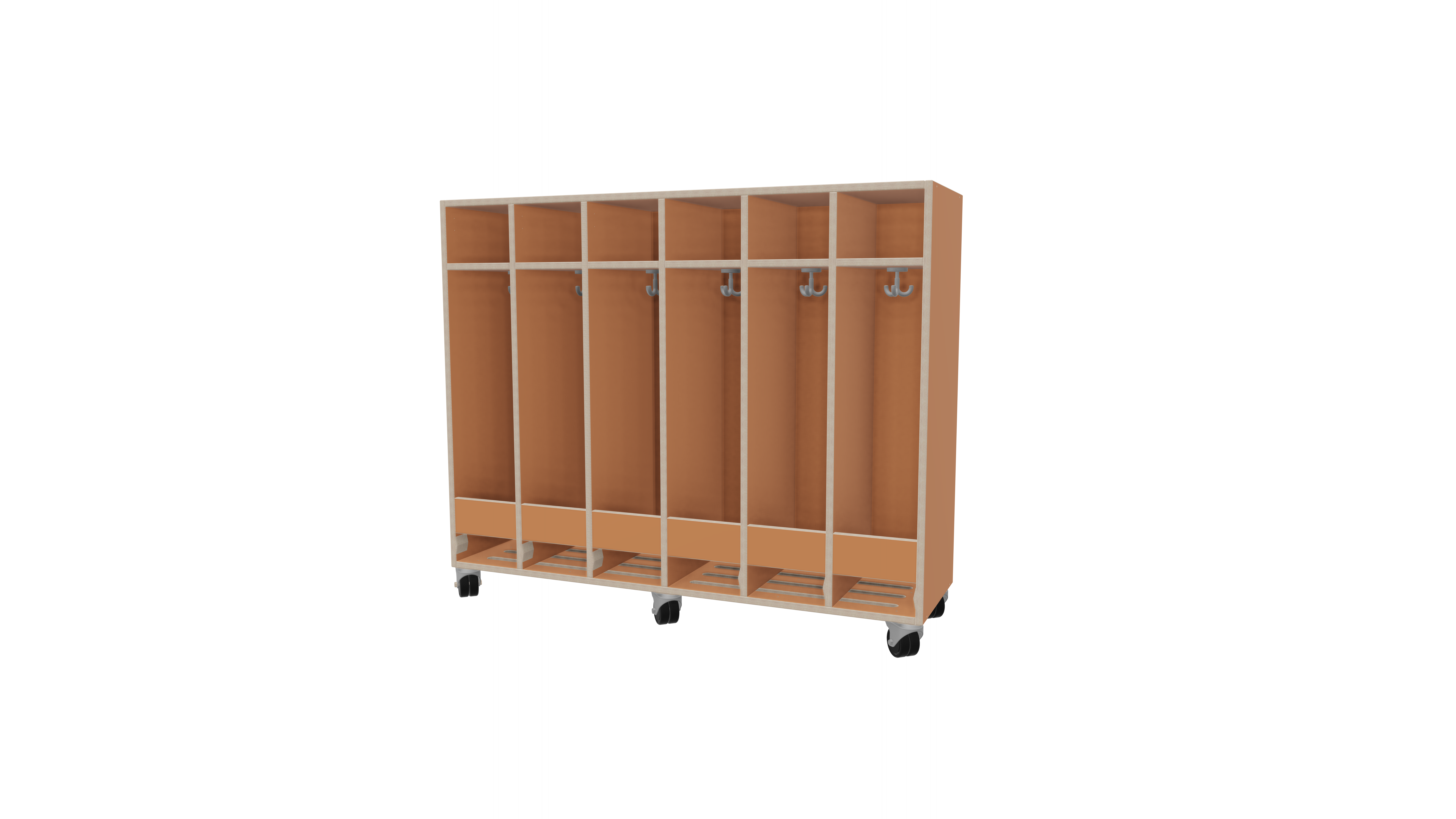 Verrijdbare garderobe 6-vaks | 20cm Verrijdbare garderobe 6-vaks | 20cm