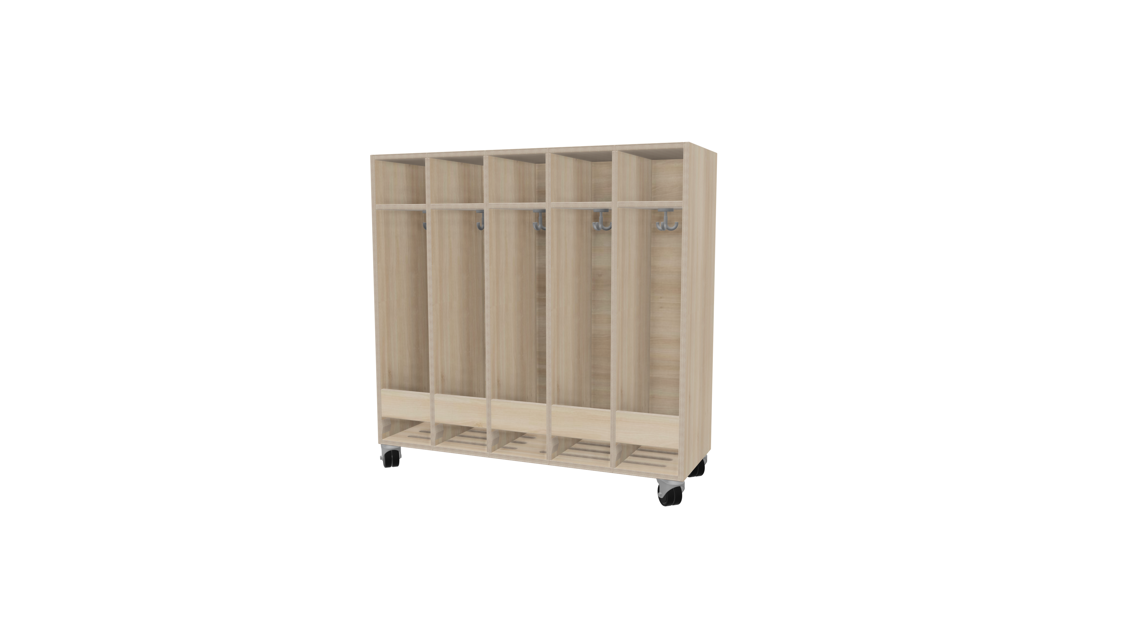 Verrijdbare garderobe 5-vaks | 20cm Verrijdbare garderobe 5-vaks | 20cm