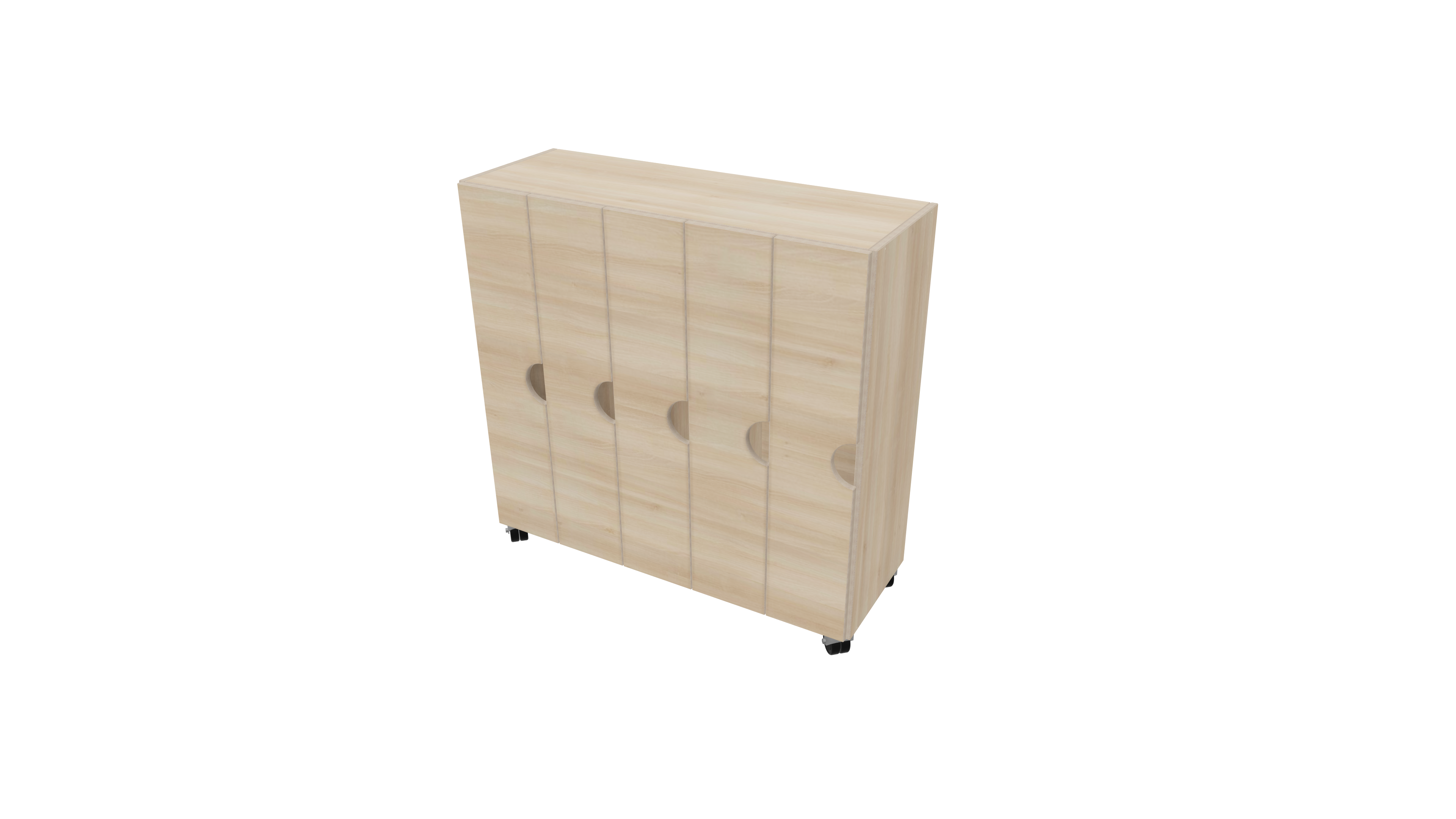 Verrijdbare garderobe met deuren 5-vaks | 20 cm Verrijdbare garderobe met deuren 5-vaks | 20 cm