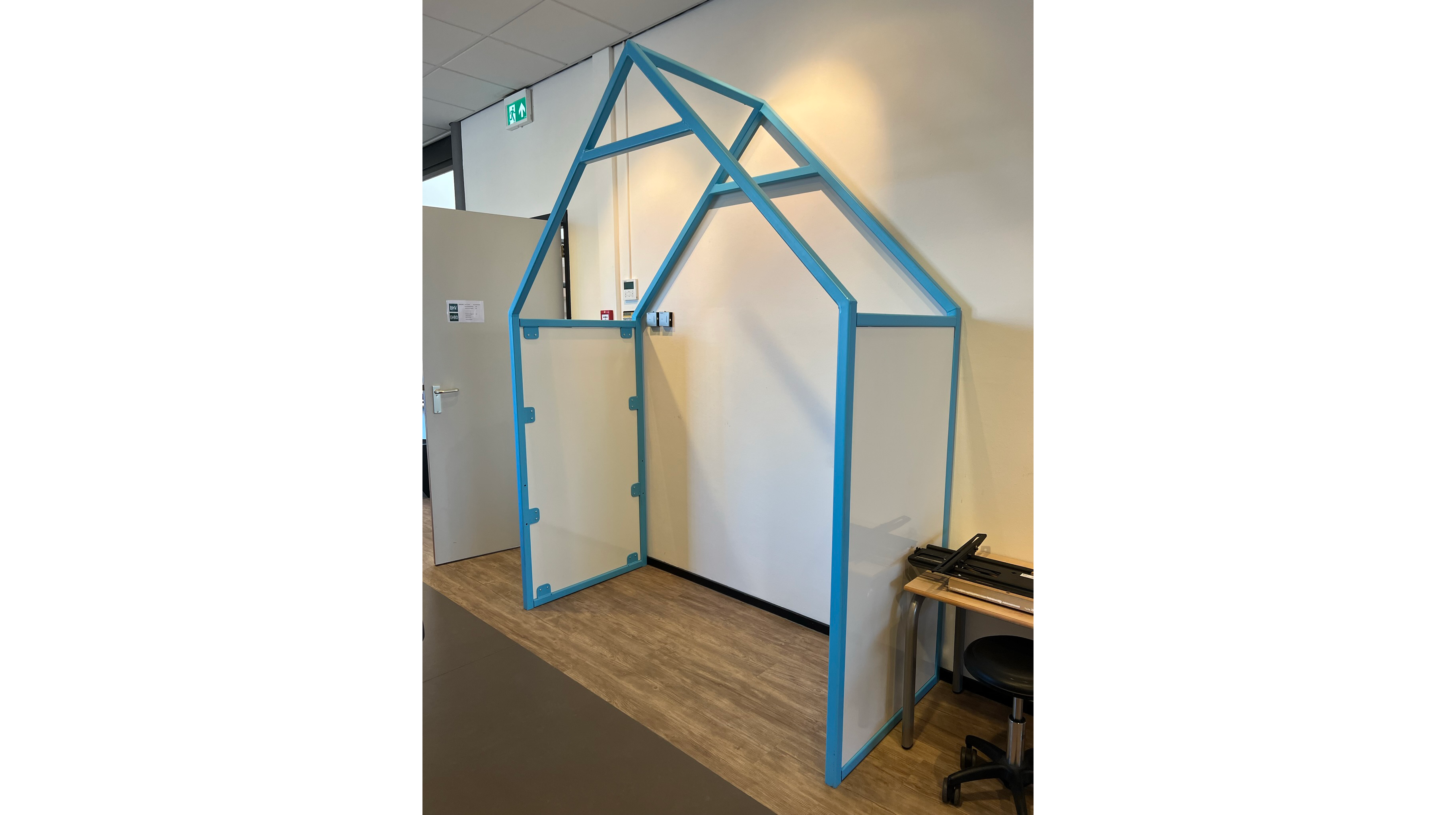 Huisje, blauw
