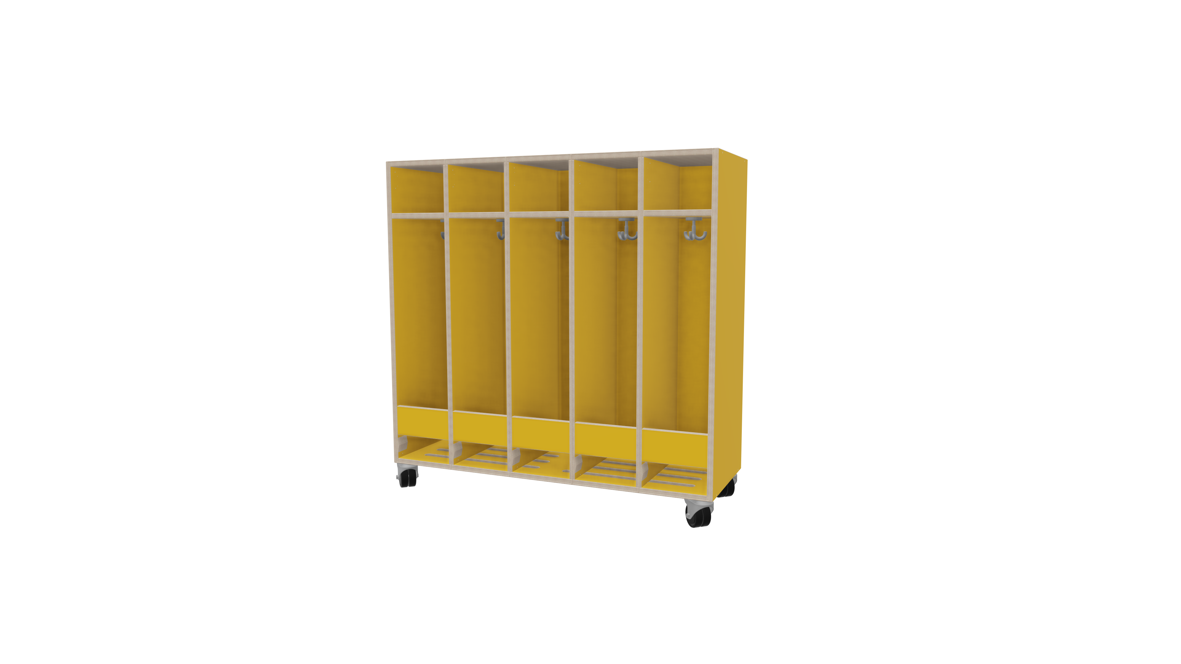 Verrijdbare garderobe 5-vaks | 20cm Verrijdbare garderobe 5-vaks | 20cm