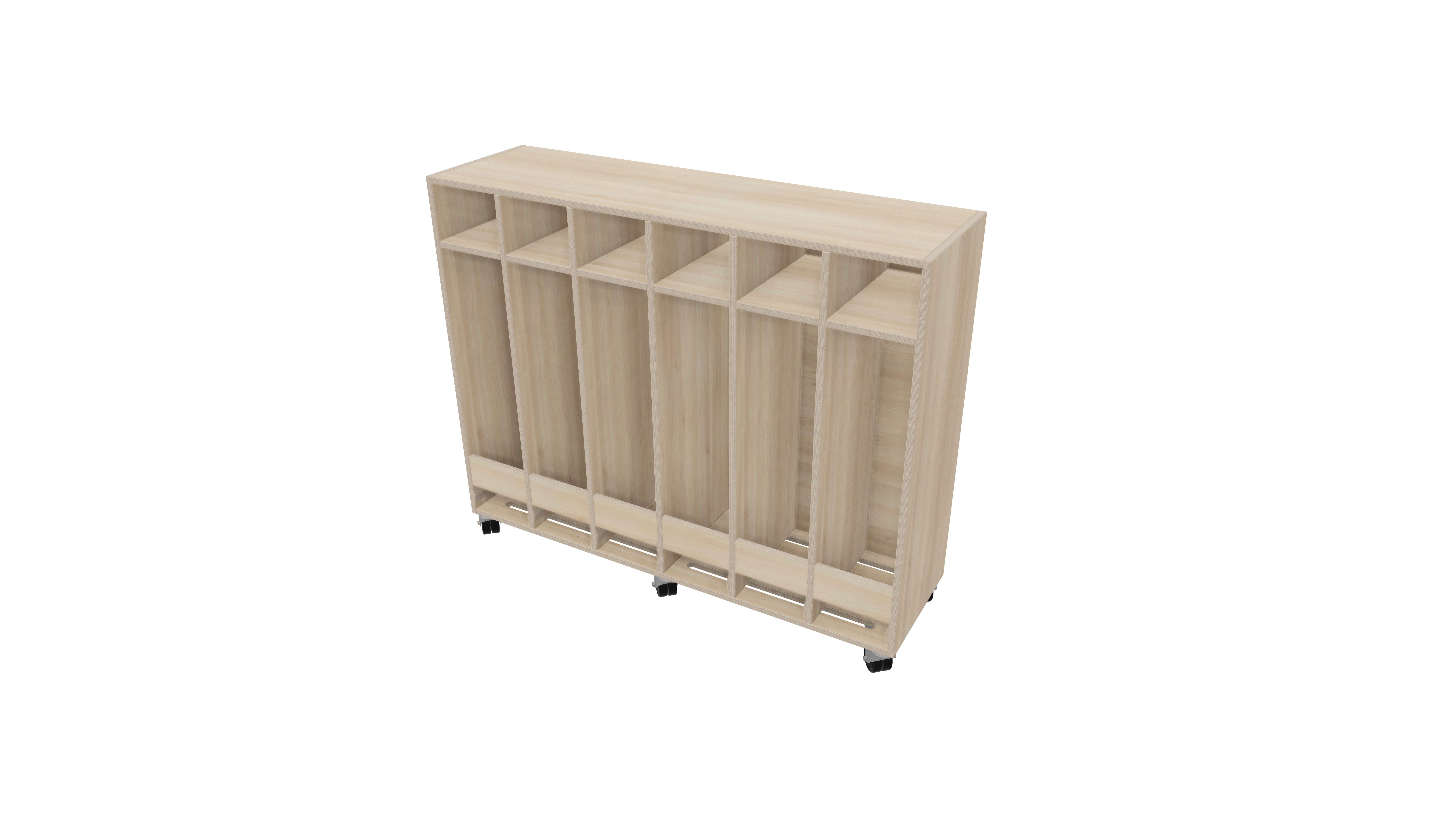 Verrijdbare garderobe 6-vaks | 20cm Verrijdbare garderobe 6-vaks | 20cm