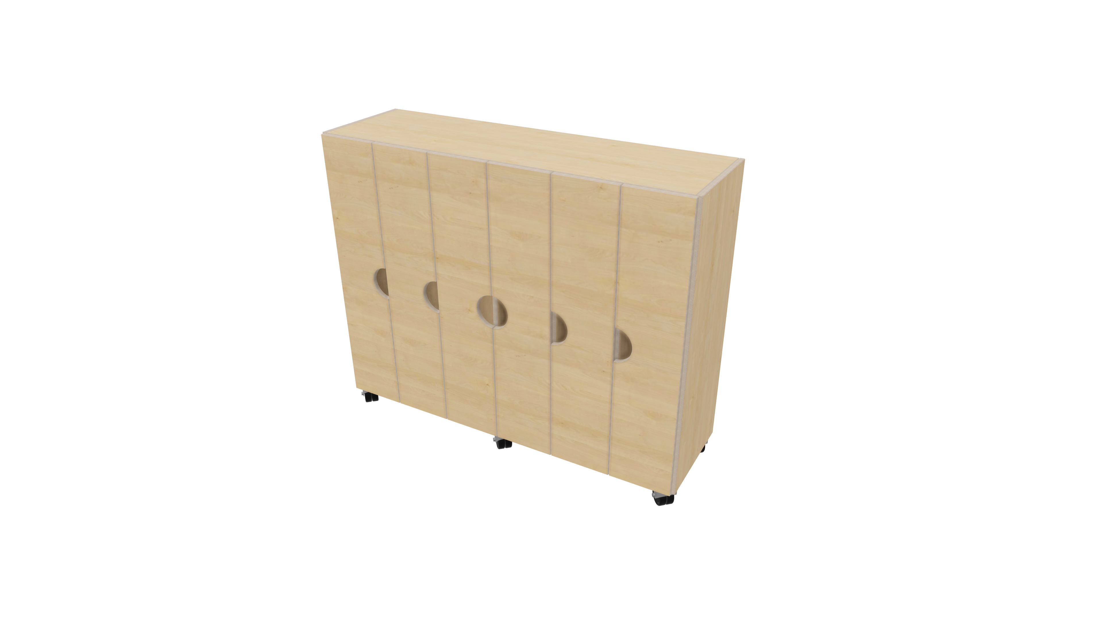 Verrijdbare garderobe met deuren 6-vaks | 20 cm Verrijdbare garderobe met deuren 6-vaks | 20 cm