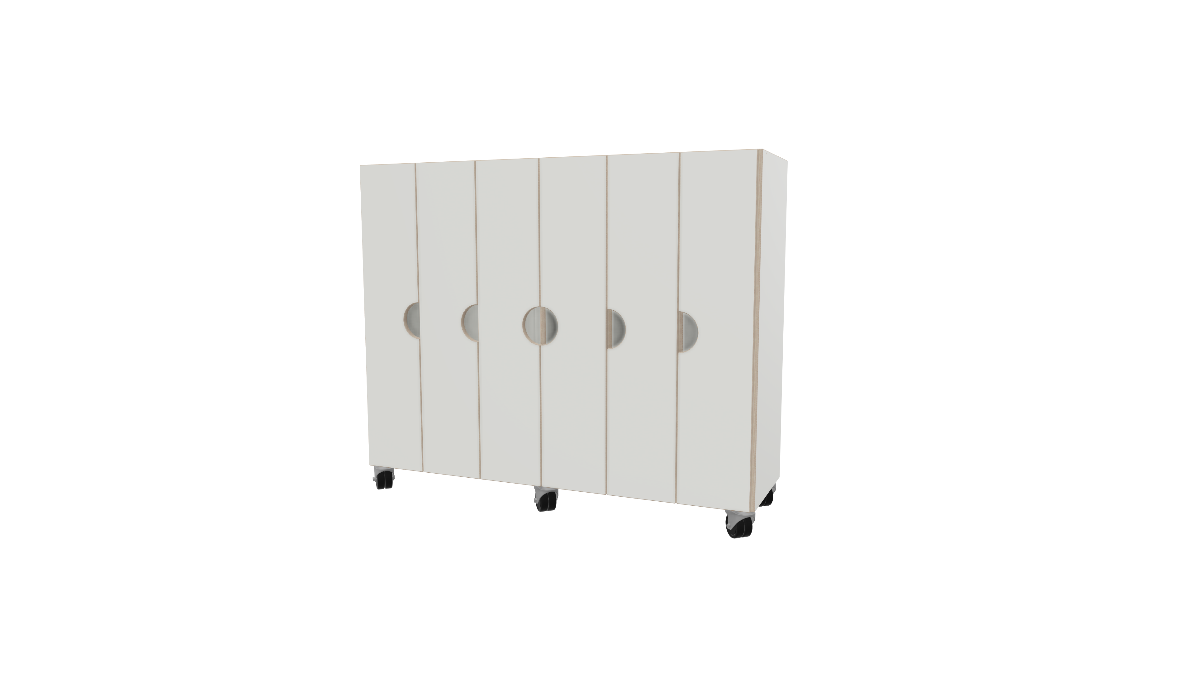 Verrijdbare garderobe met deuren 6-vaks | 20 cm Verrijdbare garderobe met deuren 6-vaks | 20 cm