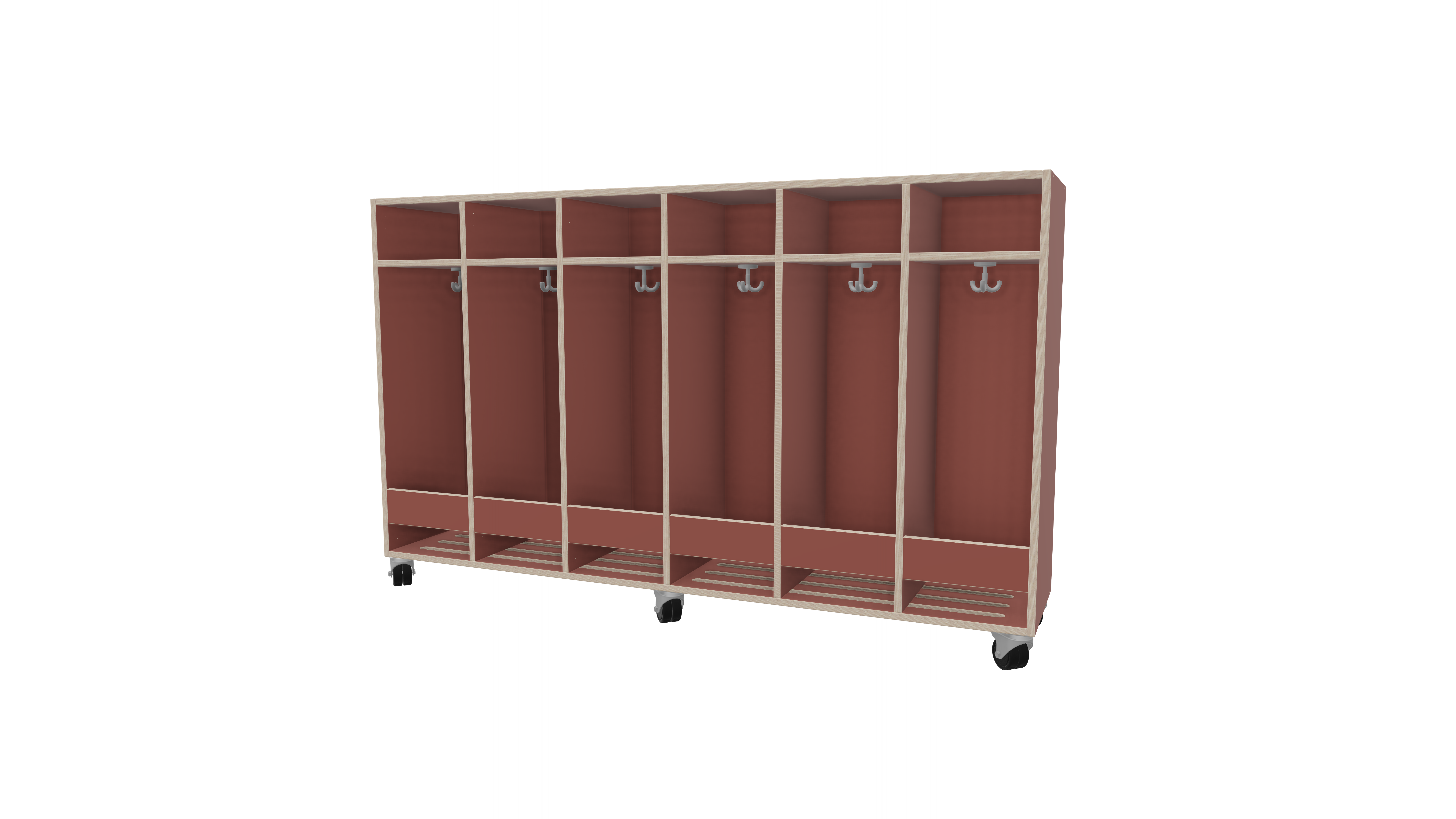 Verrijdbare garderobe 6-vaks | 28 cm Verrijdbare garderobe 6-vaks | 28 cm