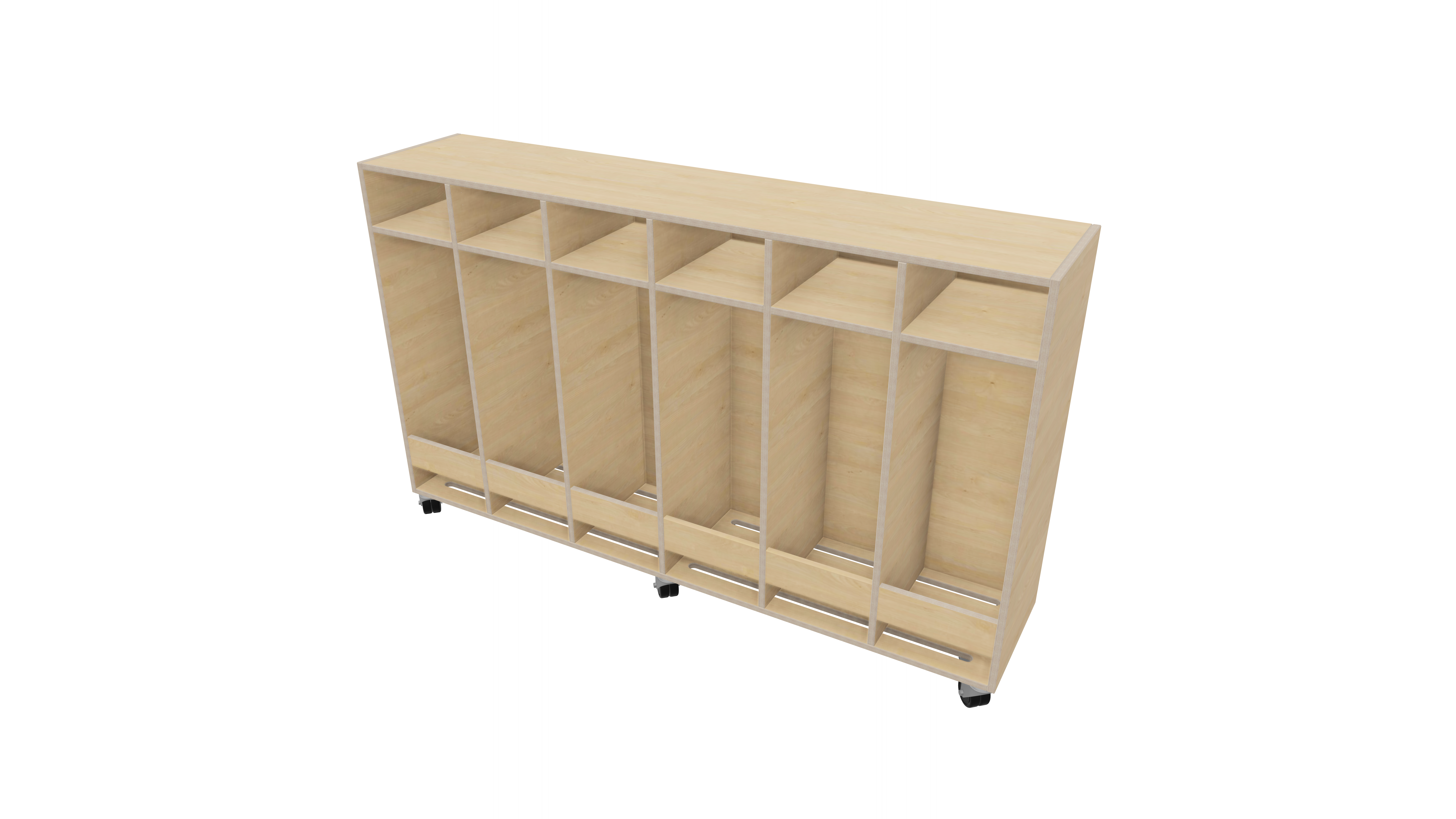 Verrijdbare garderobe 6-vaks | 28 cm Verrijdbare garderobe 6-vaks | 28 cm