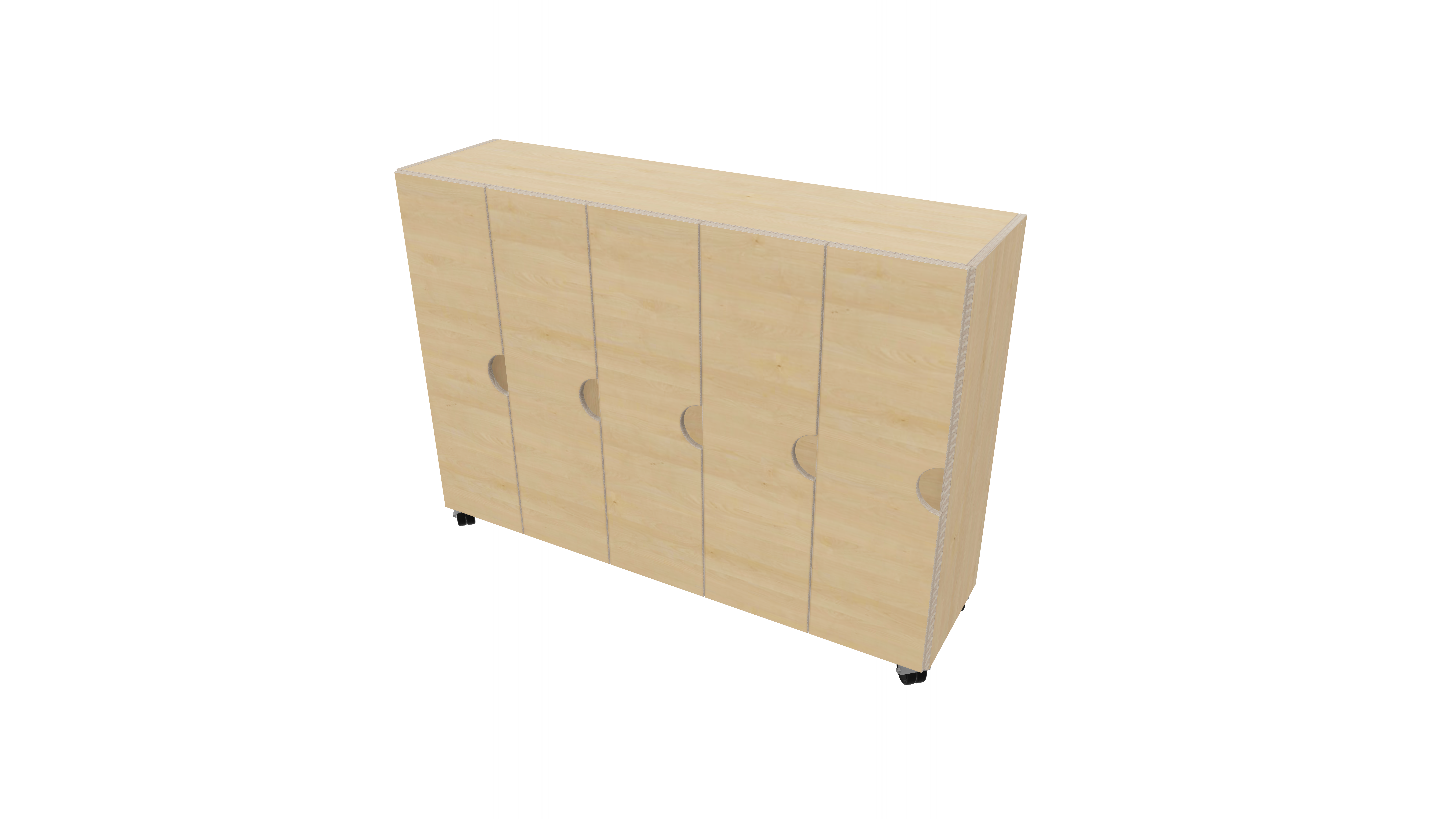 Verrijdbare garderobe met deuren 5-vaks | 28 cm Verrijdbare garderobe met deuren 5-vaks | 28 cm