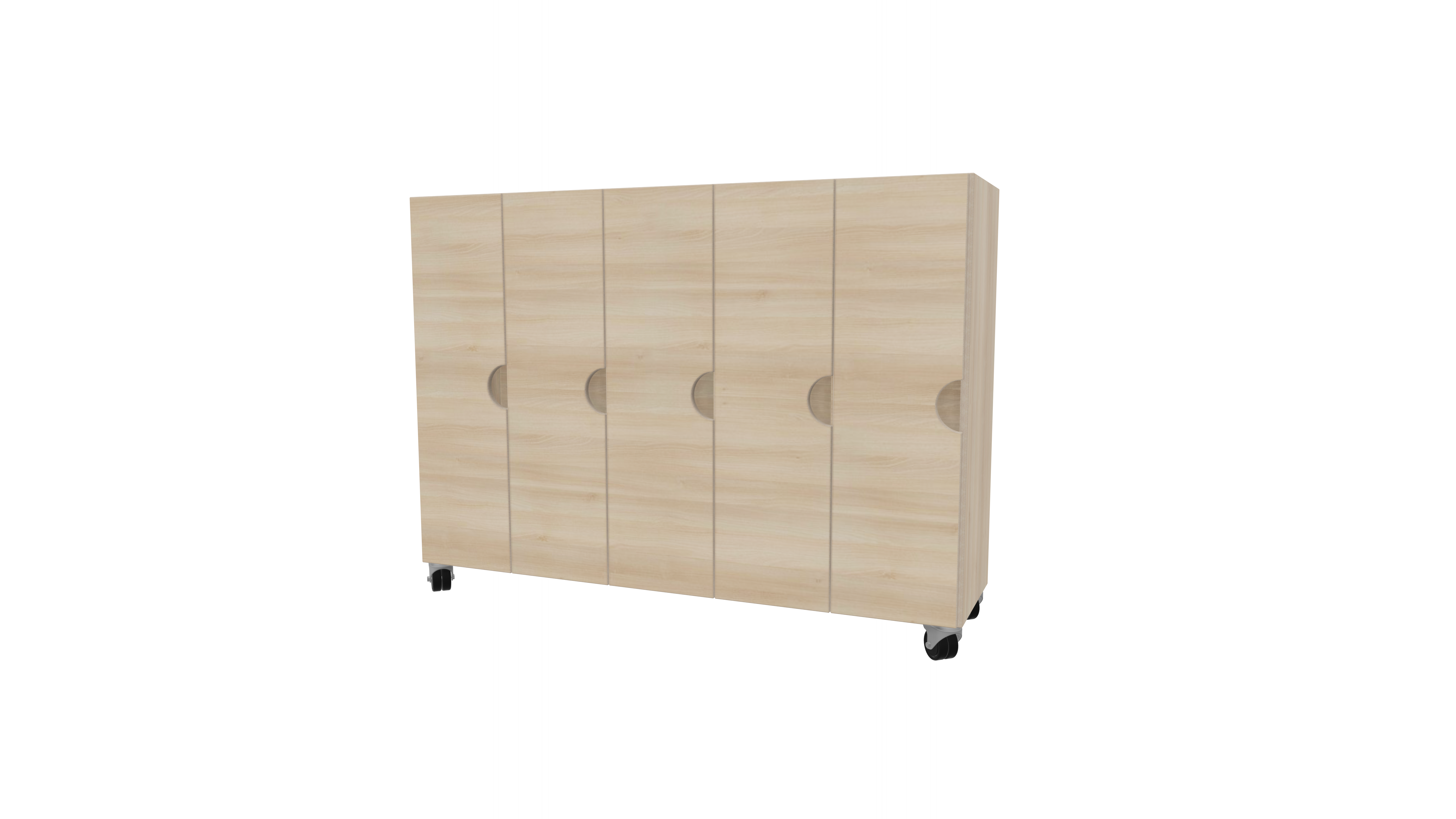 Verrijdbare garderobe met deuren 5-vaks | 28 cm Verrijdbare garderobe met deuren 5-vaks | 28 cm