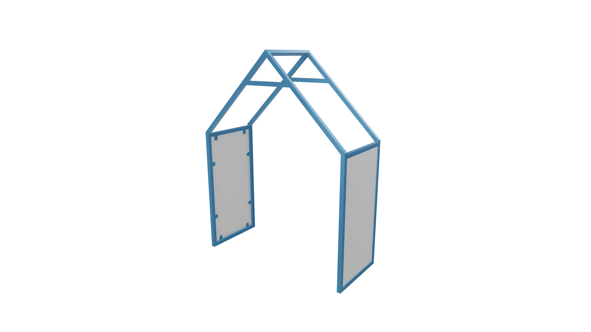 Huisje, blauw