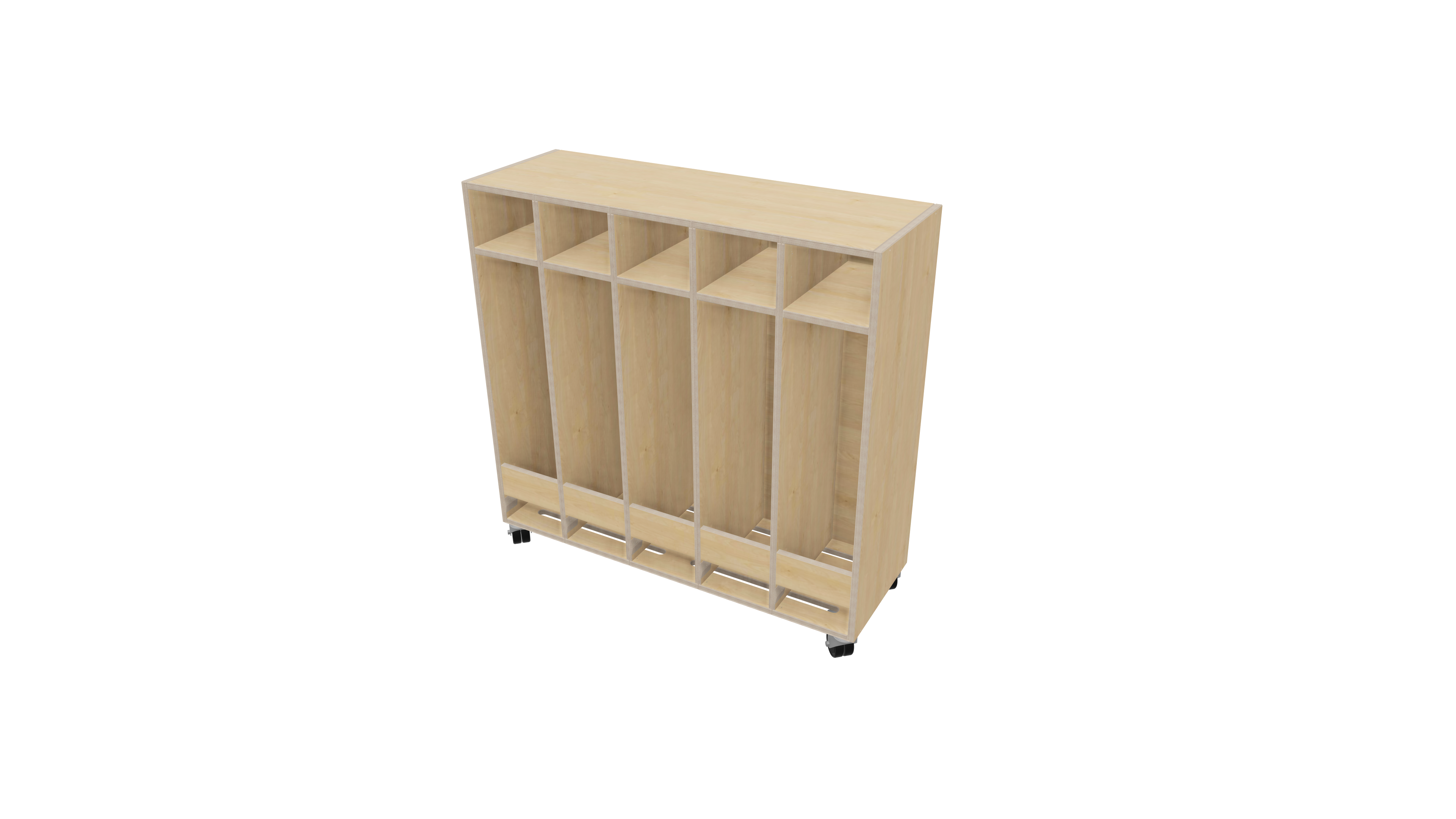 Verrijdbare garderobe 5-vaks | 20cm Verrijdbare garderobe 5-vaks | 20cm