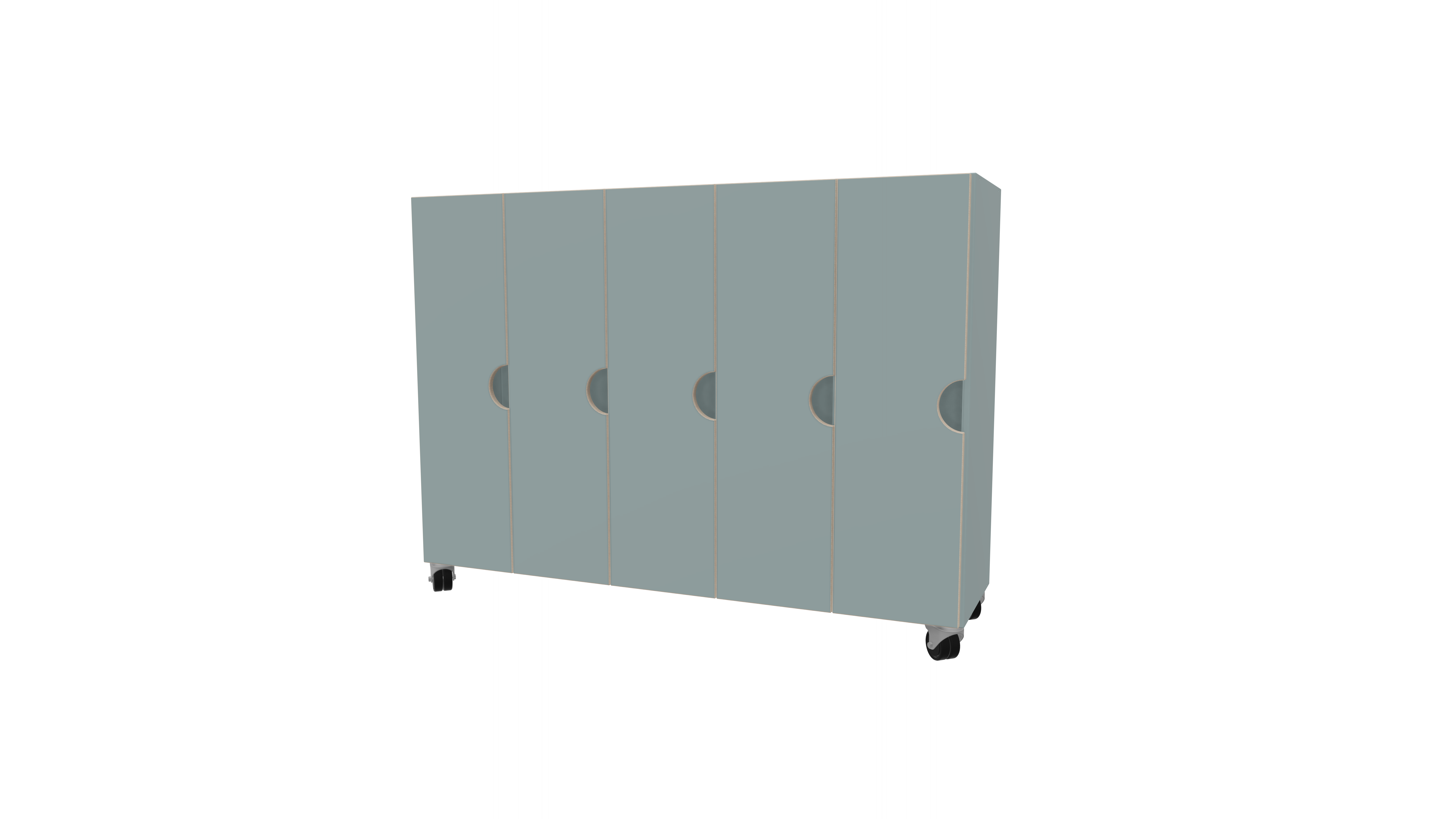 Verrijdbare garderobe met deuren 5-vaks | 28 cm Verrijdbare garderobe met deuren 5-vaks | 28 cm